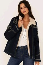 Idyllwind Western Trucker Shearling Jacket Size L Denim Coat
