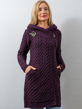 NWT Aran Crafts Heart Design Hooded Coat HD4918 , Choose Color  Size . SALE