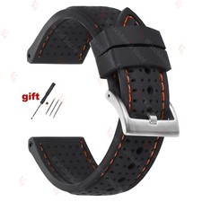 Premium Silicone Watch Strap 20mm 22mm 24mm Waterproof Soft Rubber Sports Band