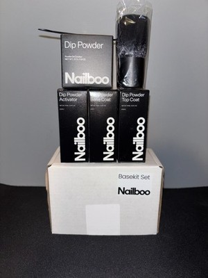 Nailboo Basekit Set - Full kit with Base, Activator, Top, Dip Powder & Brush