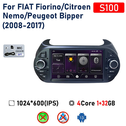 For Fiat Fiorino Qubo For Citroen Nemo 2008-2017 Multimedia Player Car Radio GPS - Picture 7 of 39