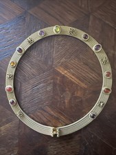 Pierre Lotion Sylvia Carels Collier Goldfarben mit Bunten Steinen Vintage Rar