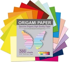 Origami Paper 500 Sheets, 20 Vivid Colors, Double Sided Colors Make Colorful ...