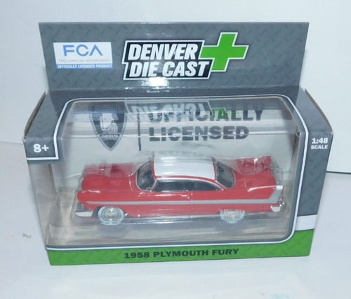 Voiture Miniature Denver Die Cast - Plymouth Fury 1958 Rose, échelle 1:48