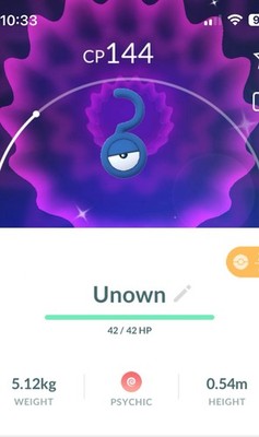 Shiny Unown ? Question Mark Pokemon Gen2 Go Same/30day  Pokémon Johto Dex reg