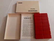 Marblelike Dominoes Standard Set Of Red Celuloid Puremco