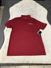 New Nike Golf Dri Fit Mens Red Short Sleeve Polo Shirt Size Large LOGO