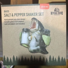 River's Edge Products Salt and Pepper Shaker Set, Poly Resin and Glass