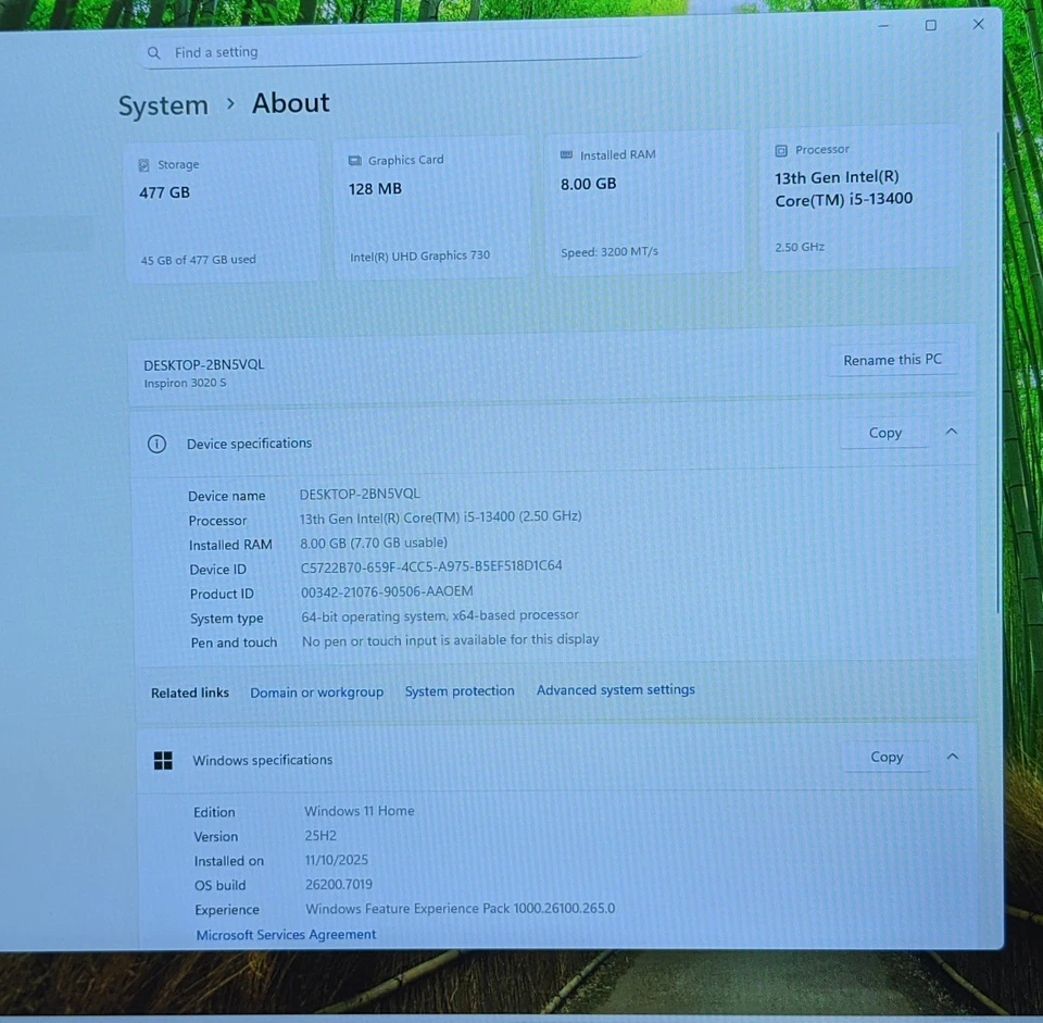 DELL INSPIRON 3020S DESKTOP i5-13400 8GB RAM 512GB SSD - Image 2 of 4