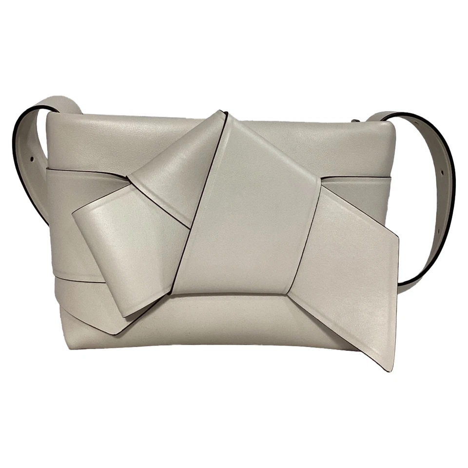 Acne Studios Musubi Knot-Embellished Shoulder Bag In Leather Women White S