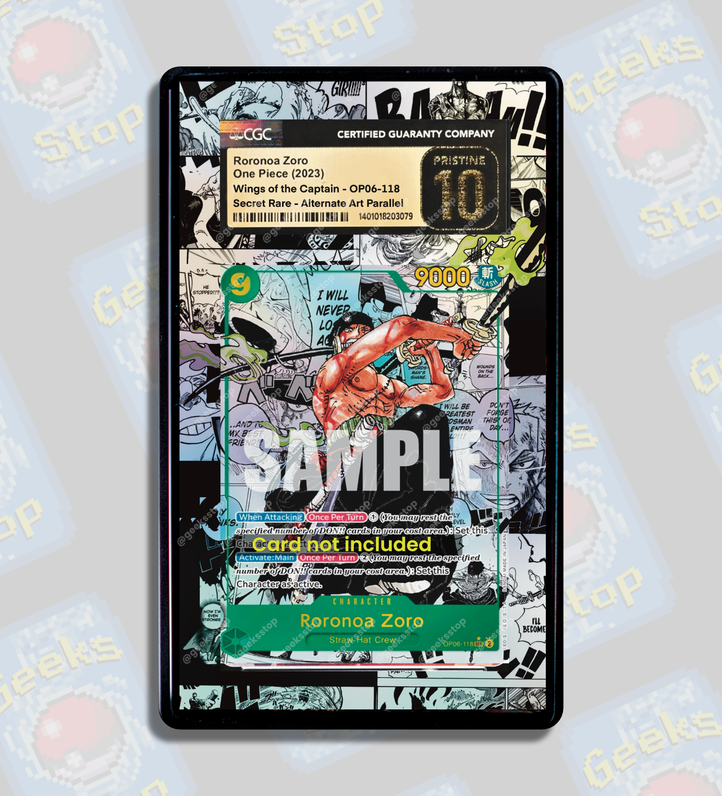 Roronoa Zoro Manga | PSA CGC Beckett Display Case Extended Art for
