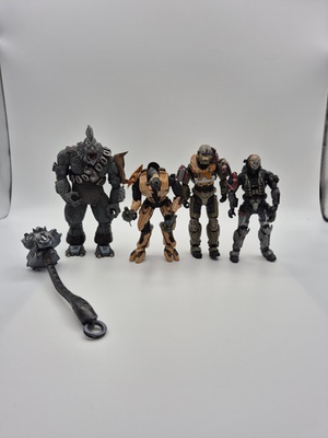 #ad Lot of 4 Halo Figures Jorge Emile Tan Combat Elite Brute Tartarus $70.36