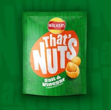 That’s Nuts Walkers Salt & Vinegar Sharing Coated Peanuts 160g x 8 Free Delivery