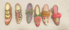 Lot Of 6 Mini Resin Shoe Figurines Vintage Victorian Style Collectible Decor