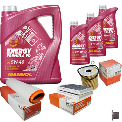 MAHLE Inspektionspaket 8 L MANNOL Energy Formula PD 5W-40 für BMW 5er Touring