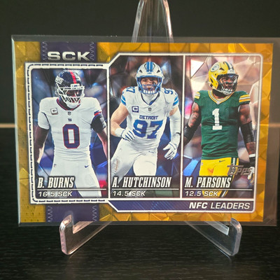​Micah Parsons Aidan Hutchinson Burns NFC Sacks Leaders Gold Diamante /50 #287