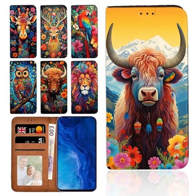 Lebendige Tierkunst Leder Ständer Schutzhülle für Huawei P20/P30/P30 Pro/P Smart