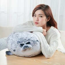 Angry Blob Seal Pillow Chubby 3D Plush Toy Soft Stuffed Sea Lion Doll Kids Gift