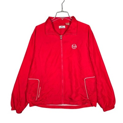 Vintage 90s Sergio Tacchini Windbreaker Mens Large Red Track Jacket Full Zip