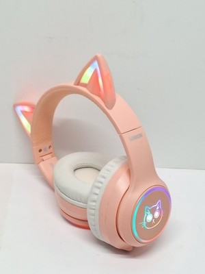 LOBKIN Bluetooth 5.4 Kids Headphones RGB LED Light Up Cat Ears Foldable