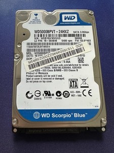 FESTPLATTE WESTERN DIGITAL WD5000BPVT-24HXZ 500GB 5400U/min 8MB SATA II 2.5 Zoll