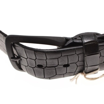Veneta Cinture NWT Classic Belt Size 115 (US 44) in Black Leather Made in Italy