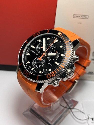 Tissot Seastar 1000 diver orange strap chronograph 45mm with box T120.417.17.051 - Bild 5 von 12
