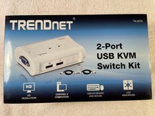 TRENDnet Model Tk207 2-port USB KVM Switch Kit, Gently Used, for 2 computers