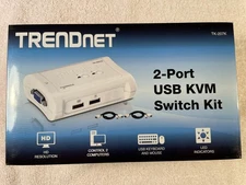 TRENDnet Model Tk207 2-port USB KVM Switch Kit, Gently Used, for 2 computers