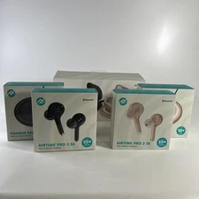Airtime Pro 2 SE Wireless Earbuds iFrogz/Zagg Brands Set Of 2 With Charging Pads