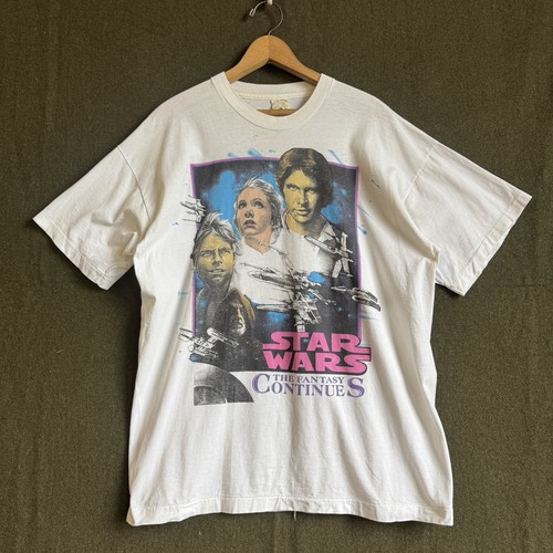 Vintage 1980s Promo Star Wars T-Shirt The Fantasy Continues Sz XL 22.5 X 29
