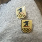 2 vintage lapel pins USPS Postal Service Eagle Olympic Rings — photo 1