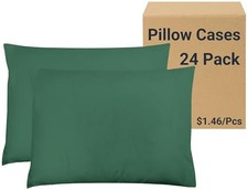 Pillow Cases Bulk Pack - Pillowcases with Envelope Standard 24 Peacock Green