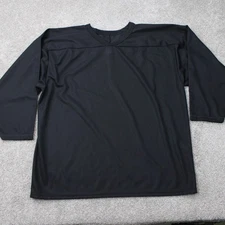 CCM Hockey Jersey Mens Large Black Air-Knit 100% Polyester Blank Pullover