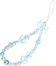 Cute Blue Phone Charm, Butterfly Heart Bow Shape Cellphone Case Charm Strap Aest