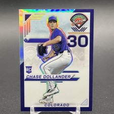 2025 Panini Prospect Edition Chase Dollander Holo Ticket Purple /99 Rockies RC