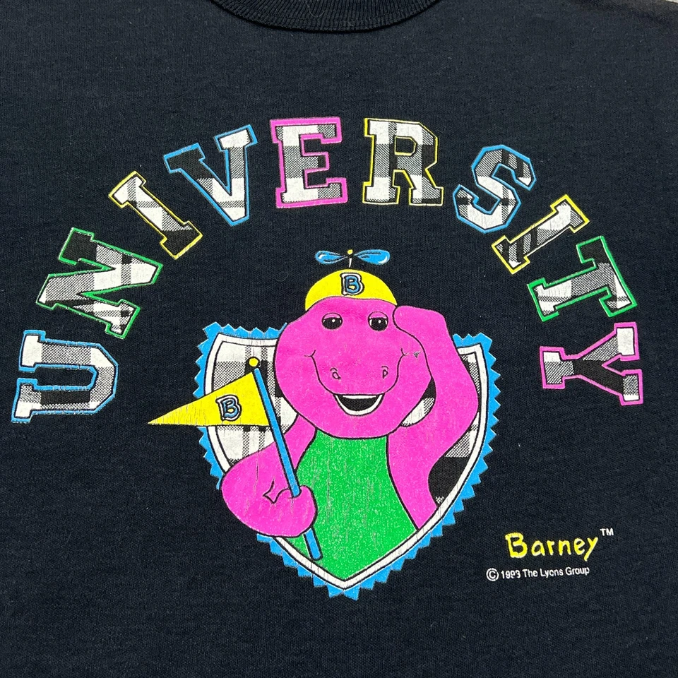 Camisa de Colección 1993 Lyons Group Barney University Jóvenes Niñas 4T Etiqueta de Papel Años 90 EE. UU. Foto 2 de 4