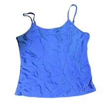 A New Day Women's Blue Camisole Tank Top Satin Feel Lightweight Size M