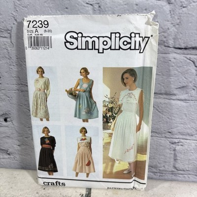 Simplicity 7239 Tops and Loose Skirt Below Knee Misses 8-20 Sewing Pattern Uncut