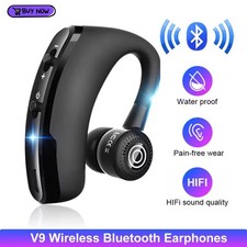 Bluetooth 5.0 Earpiece Wireless Headset Noise Cancelling Driving Trucker Earbuds