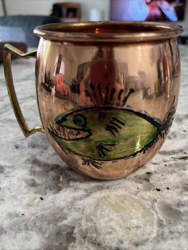 Made In India Cooper Beer Mule Mug With Angler Fish Design Vintage Unique