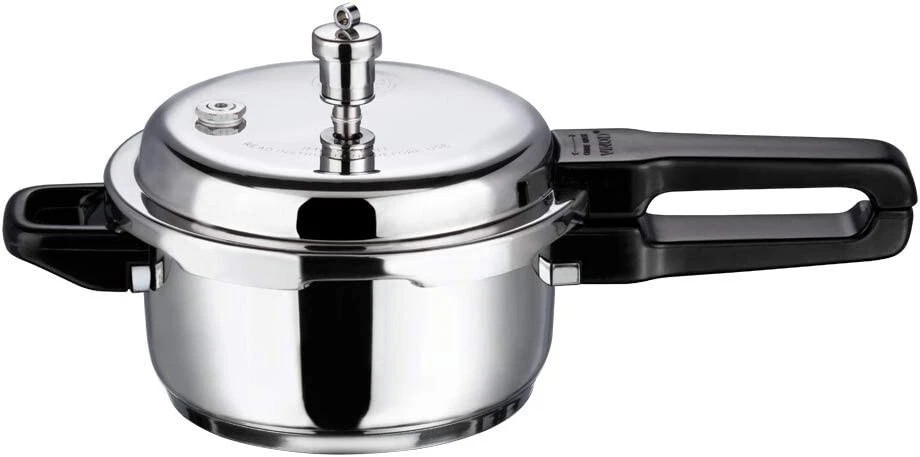Vinod V3L Stainless Steel Sandwich Bottom Pressure Cooker, 3-Liter,Silver,Medium