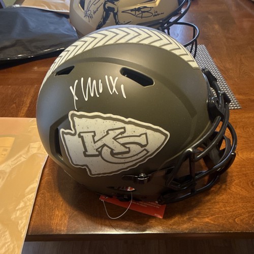 Kansas City Chiefs Salute to Service Full Face Helmet Signed Xavier Worthy