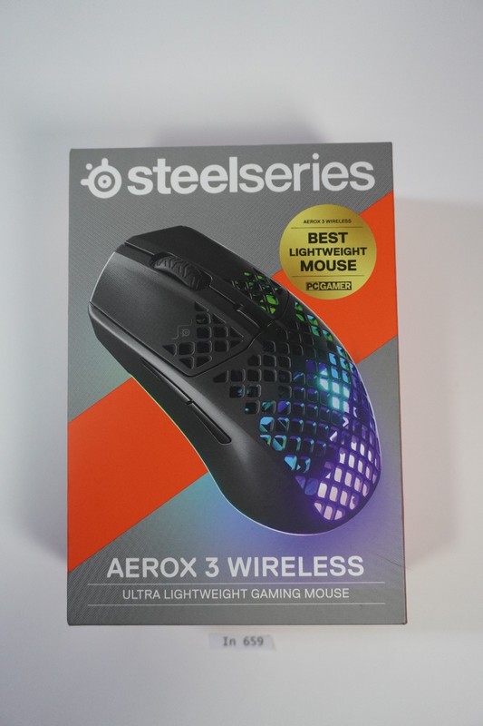 Steelseries Aerox 3 Wireless Mouse Box Papers And Some Accessories