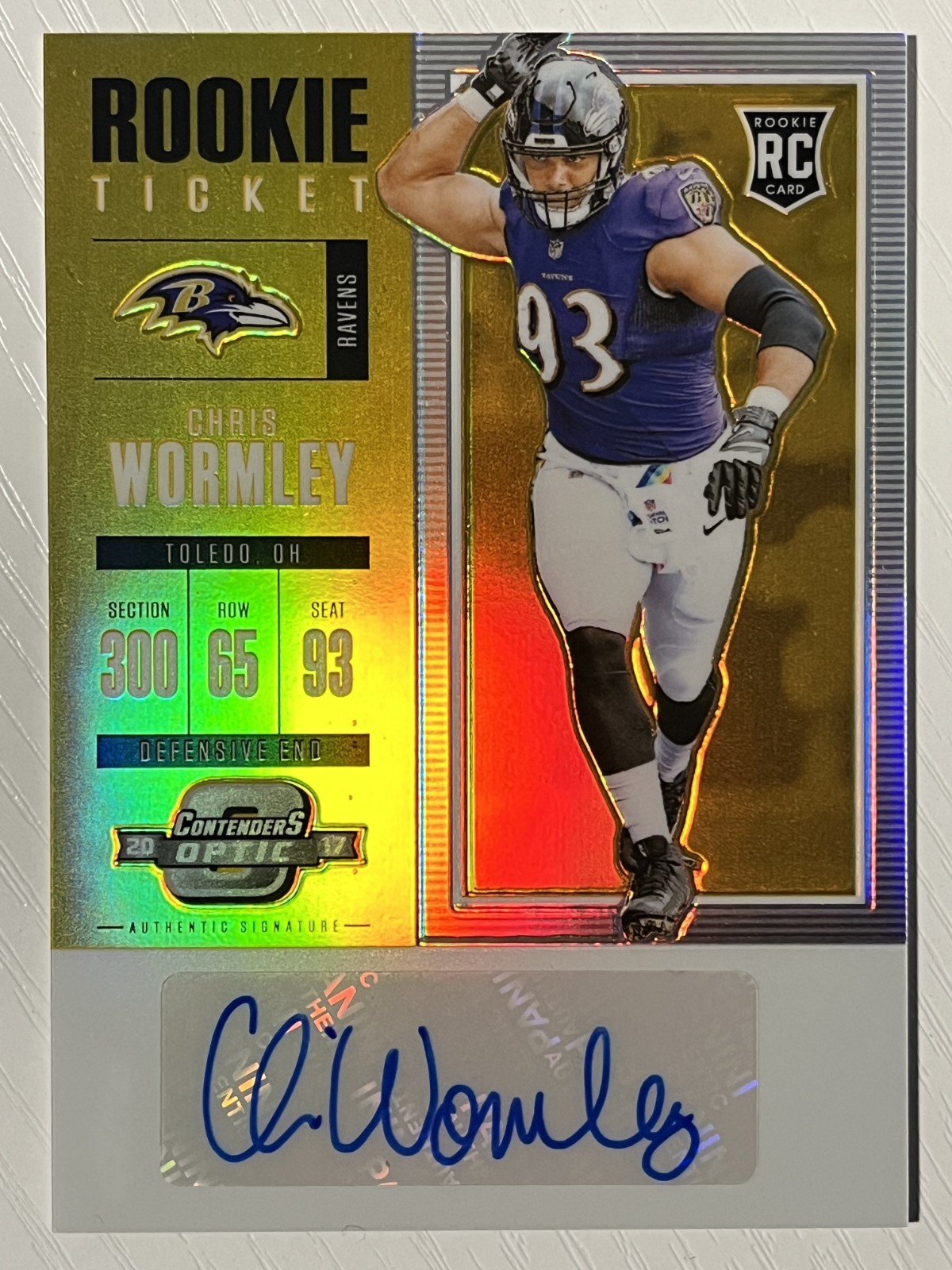 Chris Wormley Panini Contenders Optic #194 Autograph-Gold