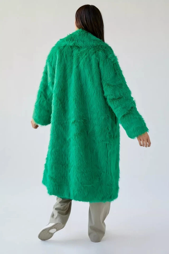 URBAN OUTFITTERS UO Maddie Abrigo de Piel Sintética XS Abrigo Largo Peludo Retro De Colección Foto 4 de 4