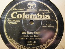 1928 LITTLE JACK LITTLE One more Night/ I Wonder COLUMBIA 1324-D Piano Leonard