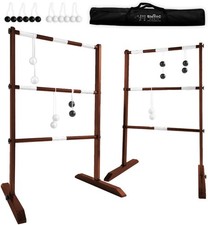 Premium Wooden Ladder Ball Game Set Weather Resistant - 10 Games