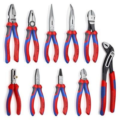 KNIPEX Montage-Kraft-Satz - 10-tlg. Zangen-Set - inkl. WaPu-Zange Alligator