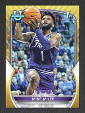 Mike Miles Jr. 2022-23 Bowman U Chrome Gold Refractor /50 1st #88 TCU